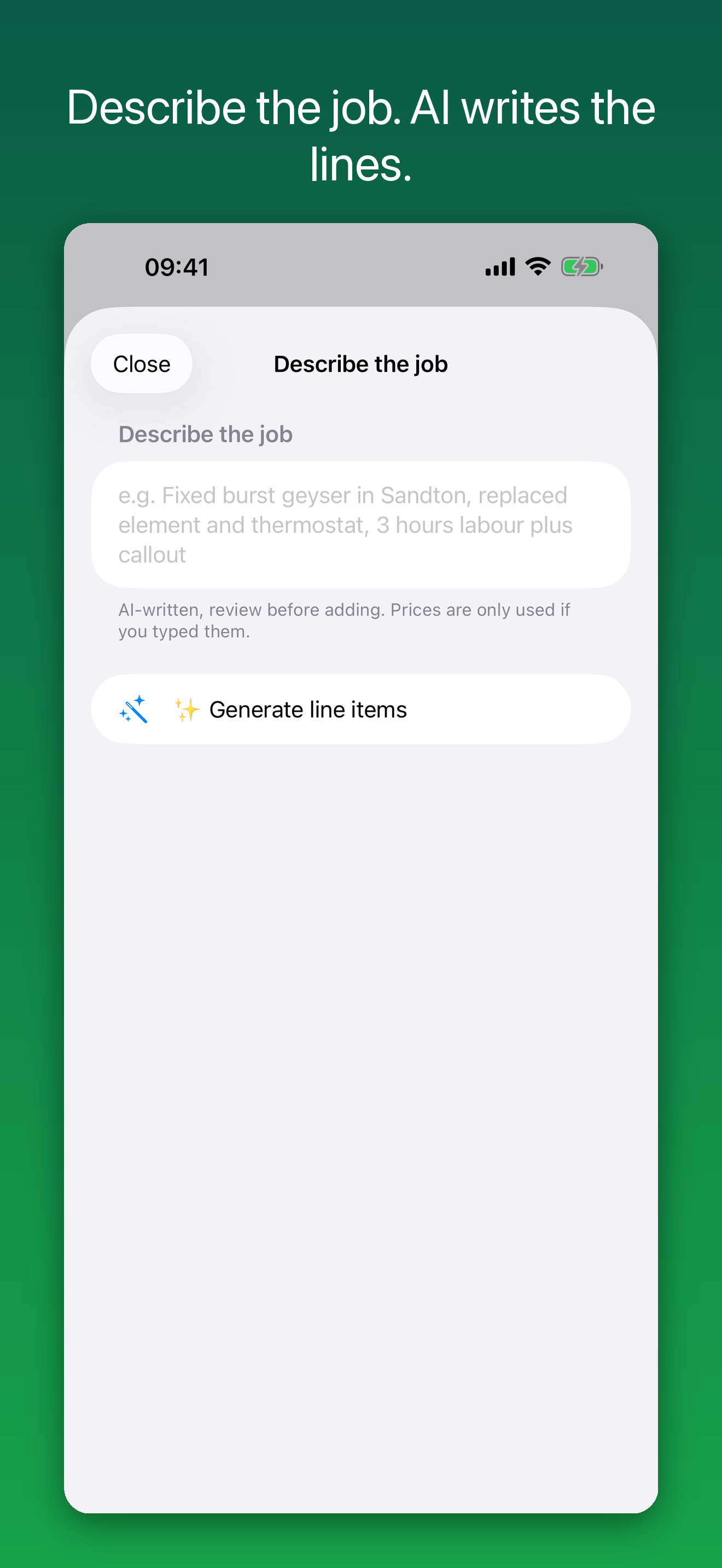 Invoke AI line items